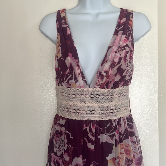 Free People Purple Floral Dress Size 8 - Picture 5 of 7